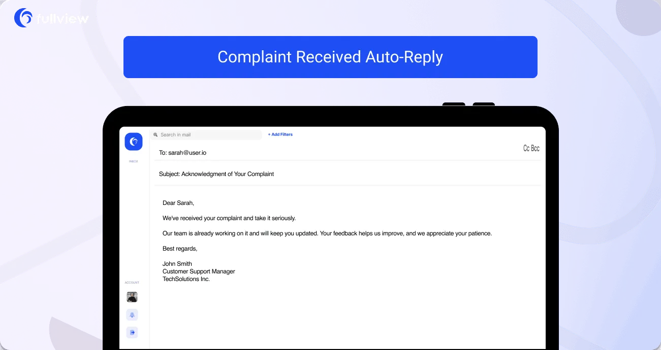 Automated response without an explicit time frame example