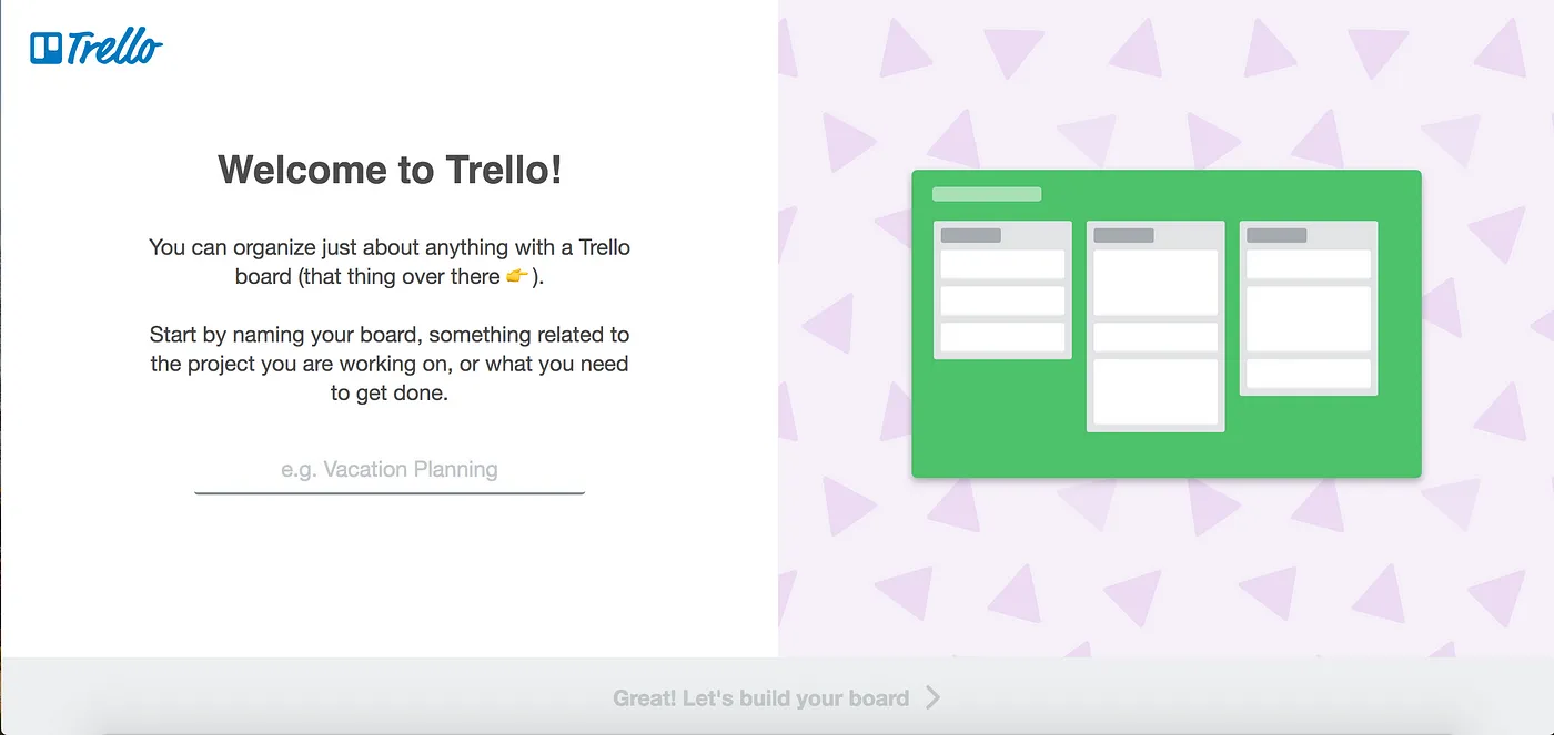 Trello UX-friendly design and automated flow example