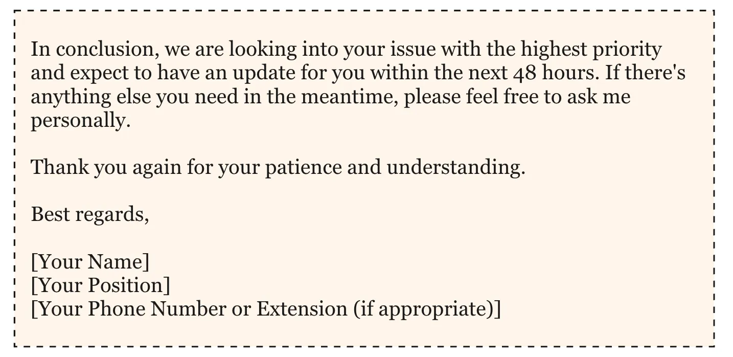 Close the Email Professionally and on a warm Note