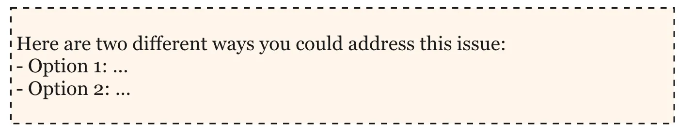 Provide alternatives email
