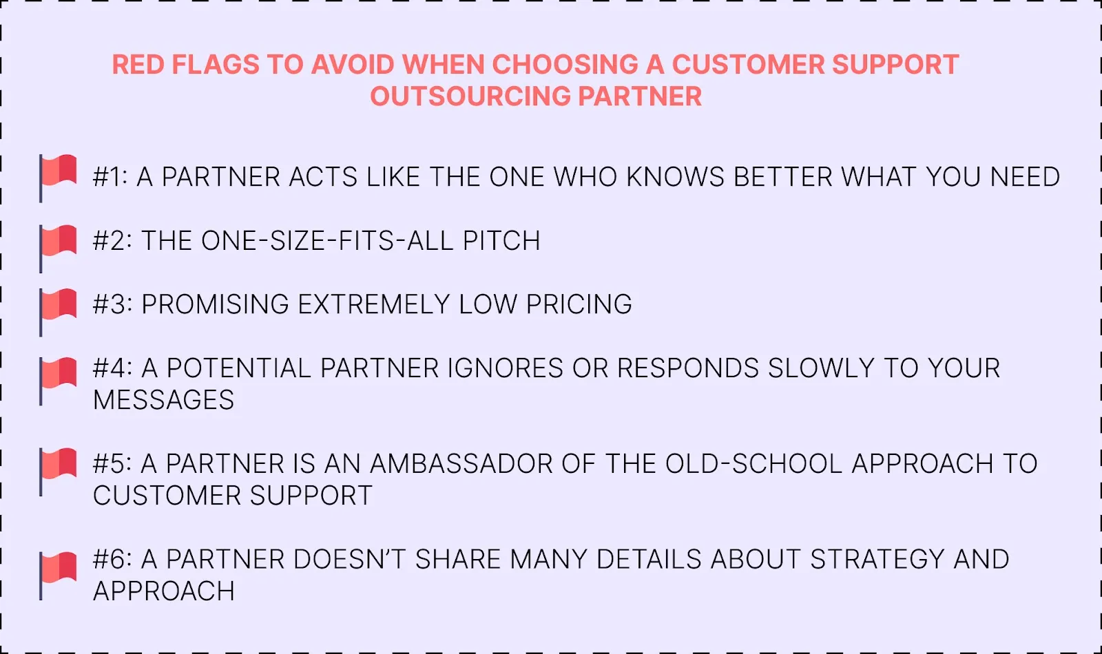 List with red flags