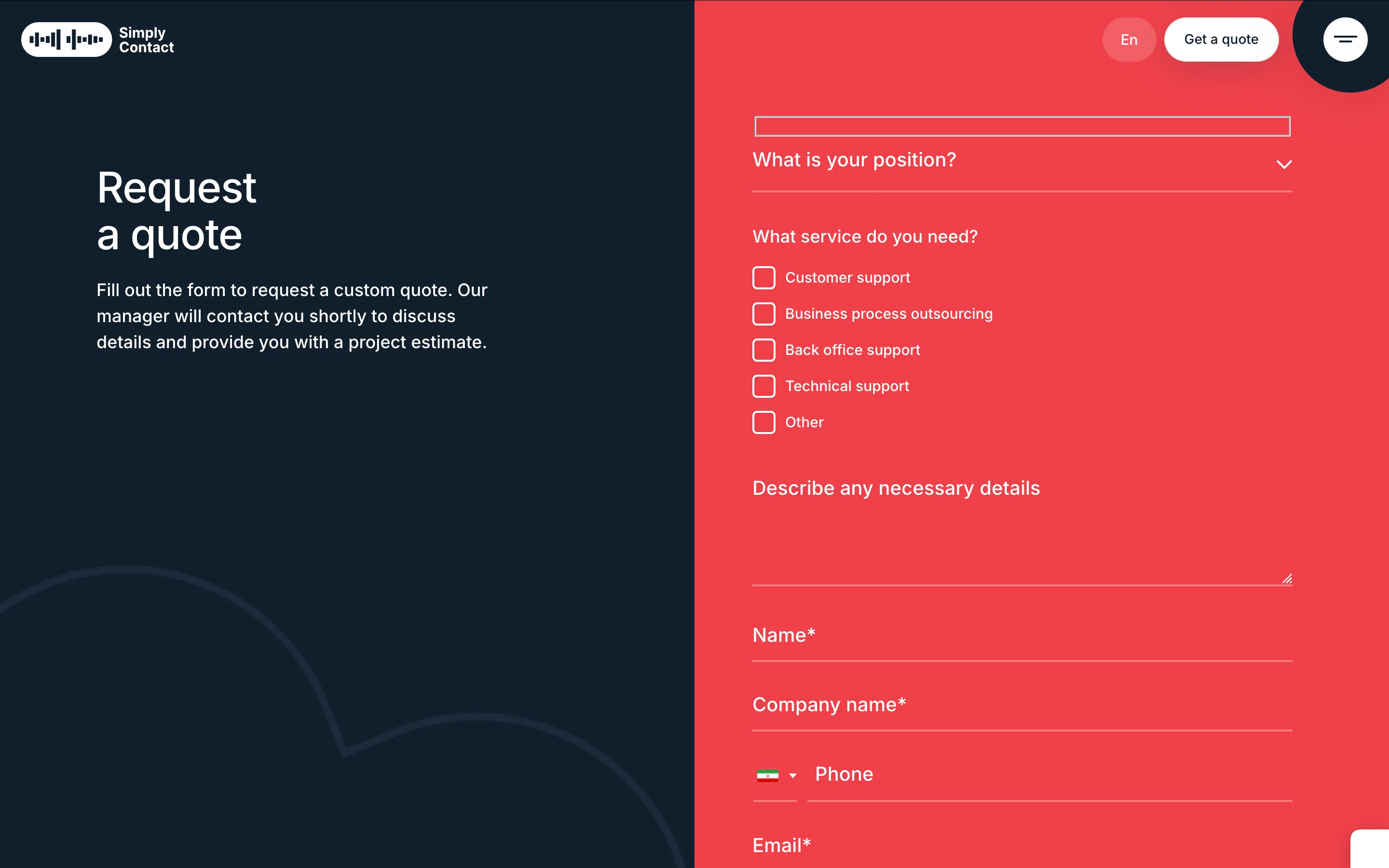 Simply Contact pricing