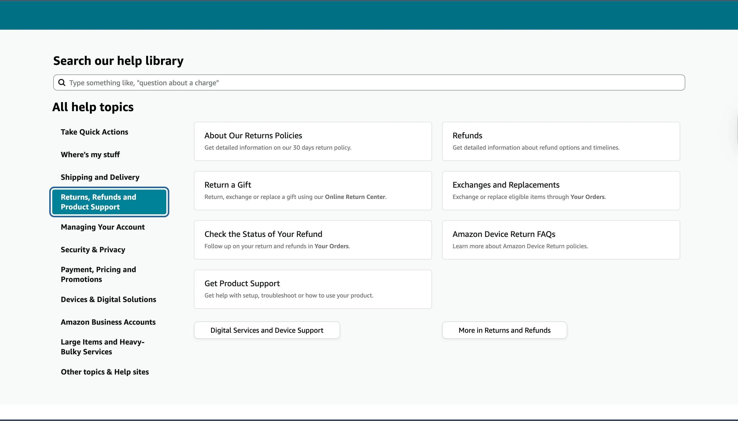 Amazon help library omnichannel customer support