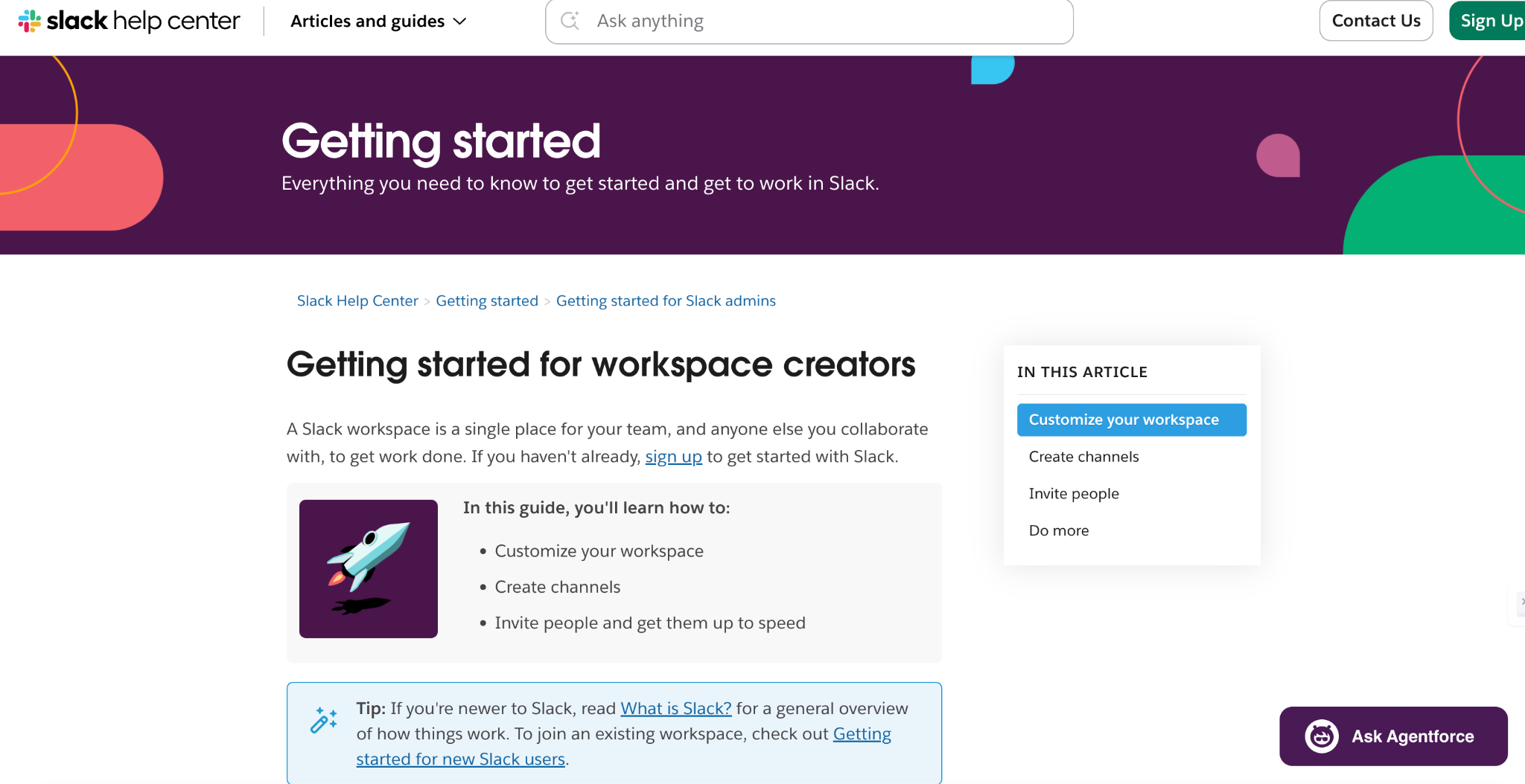 slack customer support onboarding